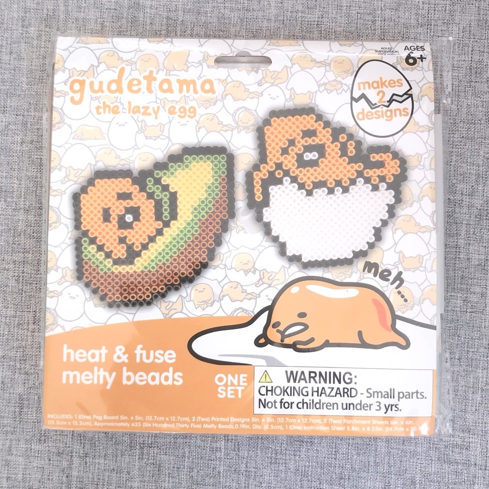 NWT - Gudetama The Lazy Egg Heat & Fuse Melty Beads Set - Makes 2 Designs